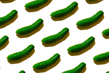 green cucumber pattern on white background pop art design