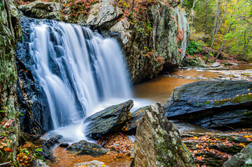 Fototapeta na wymiar A Perfect Autumn Day, Rocks State Park, Maryland USA, Jarrettsville, Maryland