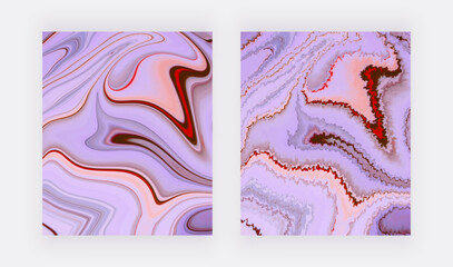 Purple marble liquid texture for design cards, invitations

