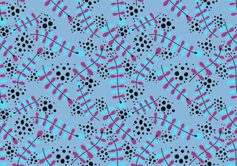 Abstract floral branches seamless cartoon doodle leaves pattern for clothes print and wrapping and kids and fabrics