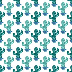 Summer floral seamless cartoon cactus and pot pattern for kids clothes print and wrapping paper and notebooks