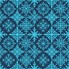 Winter seamless snowflakes and stripes pattern for wrapping paper and clothes print and kids and Christmas gifts