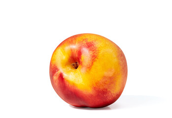 single peach on white background