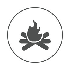 Camping equipment bonfire flame icon | Circle version icon |