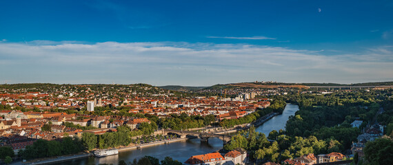 Panoramic view on the old city and river