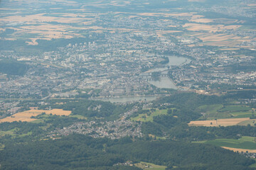Koblenz area in Germany from above