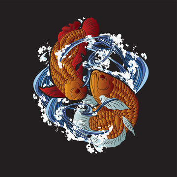 arowana is mean golden fish design logo for sukajan which in Japanese means a traditional cloth or t-shirt with digital hand drawn Embroidery Men T-shirts Casual Short Sleeve Hip Hop T Shirt