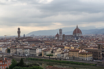 Fototapeta na wymiar panoramic aerial view of the city of florence at sunset