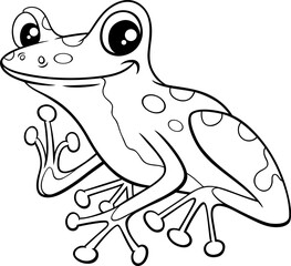 poison dart frog animal character cartoon coloring page
