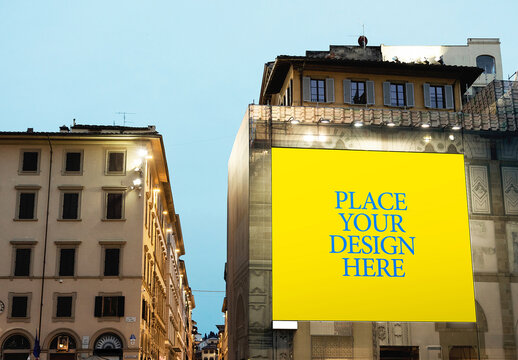 Europe Night Street Banner Mockup