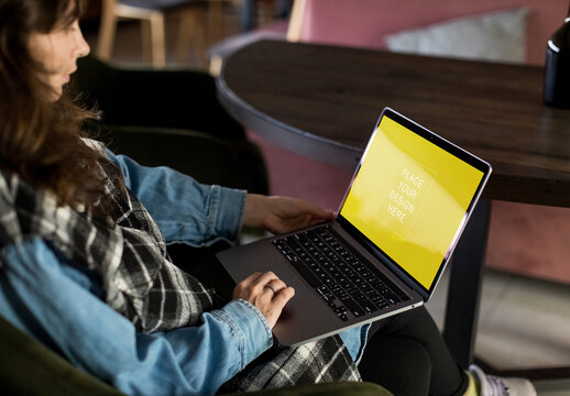 Freelancer with Computer Screen Mockup