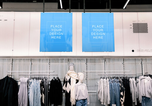 Clothes Shop Outlet Banner Mockup
