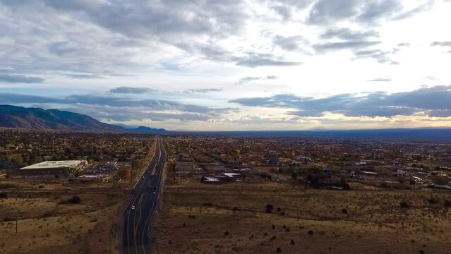 Albuquerque Sunset with Street View