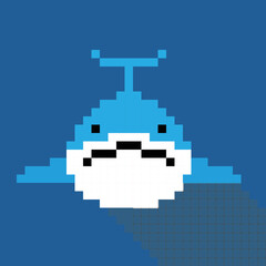 Fototapeta premium Simple pixel animal series, the whale