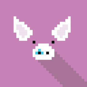 Simple pixel animal series, the pig