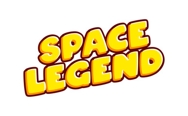 Space legend quote. Phrase lettering isolated on white colourful text effect design vector. Text or inscriptions in English. The modern and creative design has red, orange, yellow colors.