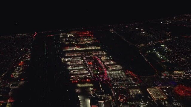 Flying over LAX at night