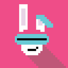 Simple pixel animal series, the rabbit wearing eyeglass