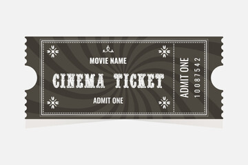 vintage ticket cinema. Vector ticket illustration.