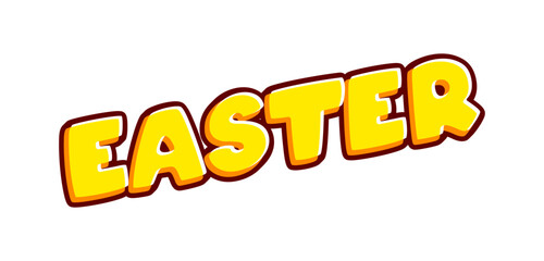 Easter. Cool celebration. Phrase lettering isolated on white colourful text effect design vector. Text or inscriptions in English. The modern and creative design has red, orange, yellow colors.