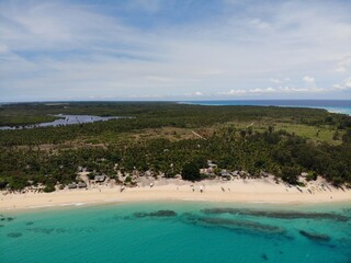 Beautiful aerial shot of beaches and islands in Philippines