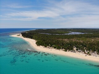 Beautiful aerial shot of beaches and islands in Philippines