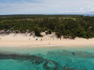 Beautiful aerial shot of beaches and islands in Philippines
