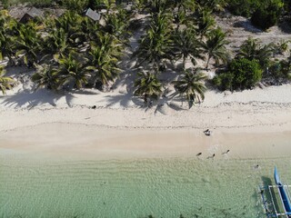 Beautiful aerial shot of beaches and islands in Philippines