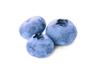 Tasty fresh ripe blueberries on white background