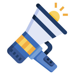 Megaphone flat color icon. Can be used for digital product, presentation, print design and more.