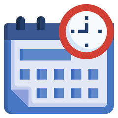 Date and Time flat color icon. Can be used for digital product, presentation, print design and more.