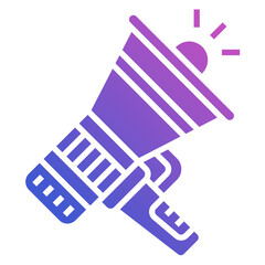 Megaphone flat gradient icon. Can be used for digital product, presentation, print design and more.