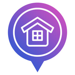 Pin Location flat gradient icon. Can be used for digital product, presentation, print design and more.