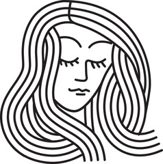 woman face moonlike logo vector