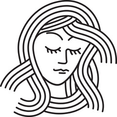woman face moonlike logo vector