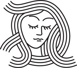 woman face moonlike logo vector