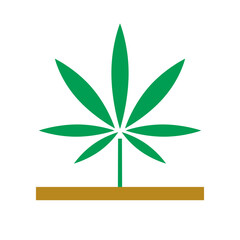 Fototapeta na wymiar Marijuana cultivation icon.　Cannabis cultivation. Cannabis leaf. Vector.