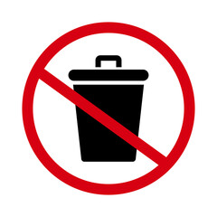 Do not throw in the trash icon. No dumping of garbage. Special Disposal. Vector.