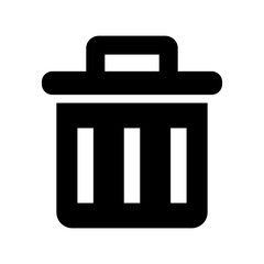 Simple small trash can icon. Vector.