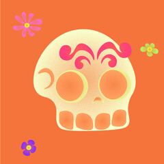 CALAVERITA, FONDO DE DÍA DE MUERTOS, FLORES DE DÍA DE MUERTOS, ESTAMPADO DE DÍA DE MUERTOS, DÍA DE MUERTOS MÉXICO


