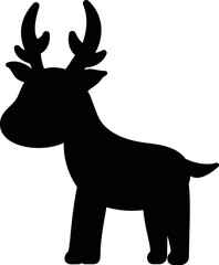 シンプルな鹿のシルエットイラスト