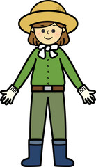 防虫対策をした女性のイラスト