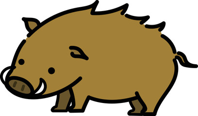 かわいい猪のイラスト