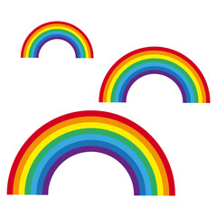 colorful rainbow set. Icon set cloud weather. Art collection. Vector illustration. stock image.