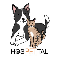 Dog and Cat animal Hospettal cartoon vector illustration	 - 524372774