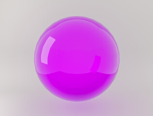A purple gem ball isolated on a white background, 3d illustration