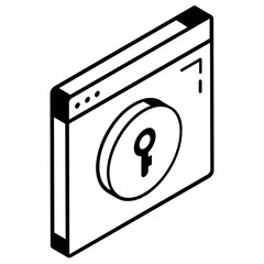 Protection from unauthorized user isometric icon