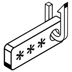 Icon of maintenance security line design 