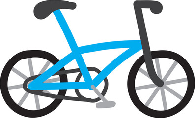 Freehand doodle drawing of a bicycle.