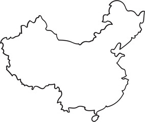 Obraz premium Doodle freehand outline sketch of China map.